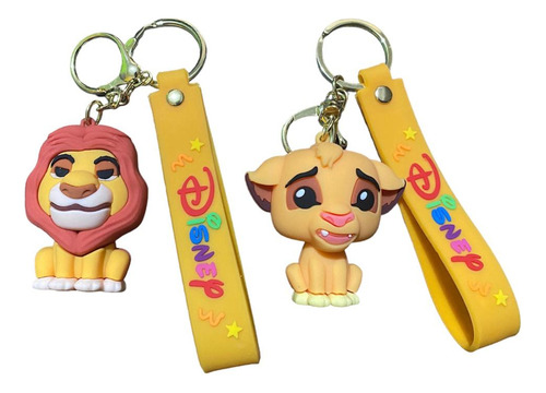 Set De 2 Llaveros Rey León, Mufasa Y Simba