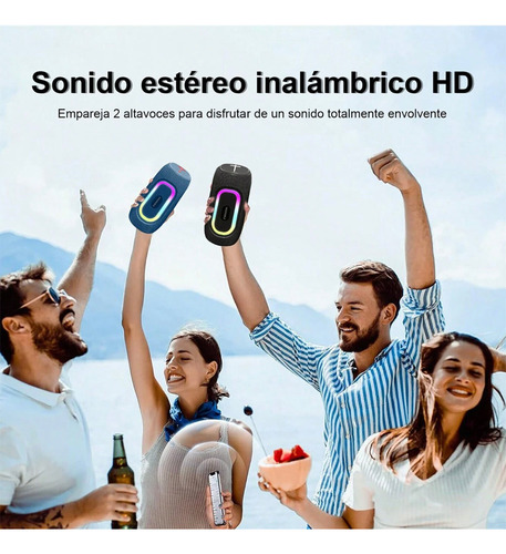 Bocina Bluetooth Portátil Inalámbrico 16w Con Luces Led Rgb