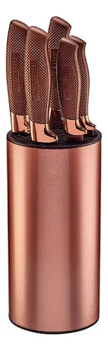 Juego de cuchillos Golden Chef Rose Gold de 6 piezas con muñón