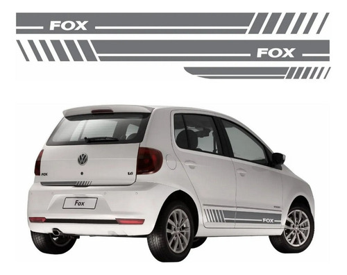 Adesivo Faixas Laterais E Traseira Para Volkswagen Fox 20574