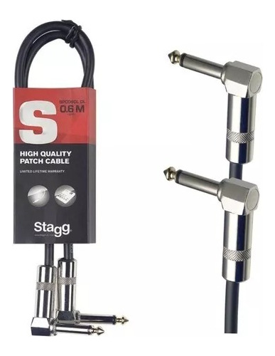 Cable Interpedal Angulado Stagg De 60cm Ficha En L Cromada