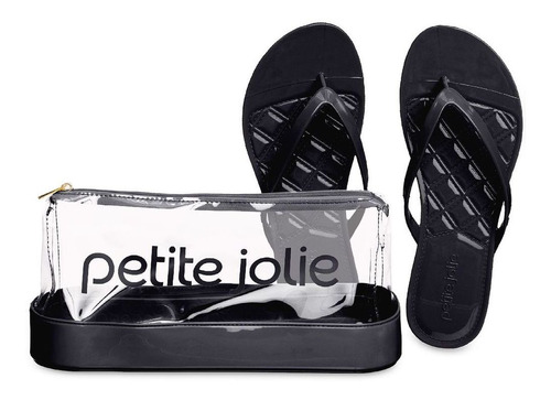 Kit Chinelo Petite Jolie J-lastic Vinil Preto Ref. Pj5853