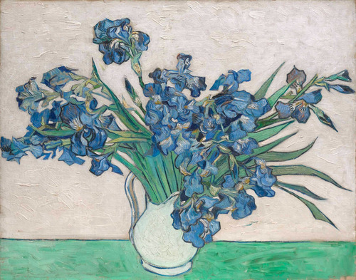 Canvasmania Jarrón Lirios Vangogh Marco Cuadro 110x85cm Multicolor Blanco