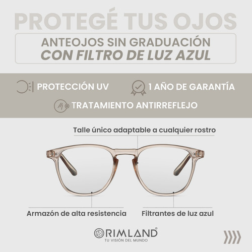 Filtro Luz Azul Anteojos Rimland Horny Translúcido Rosa