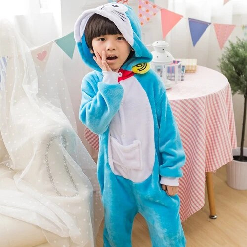 Pijama Onesie Doraemon Para Niños, Cosplay De Animales, Una