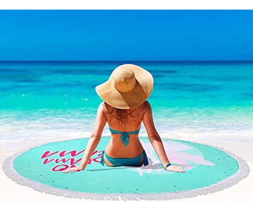 Benefeet Sox Toalla De Playa Redonda Grande De Microfibra, T