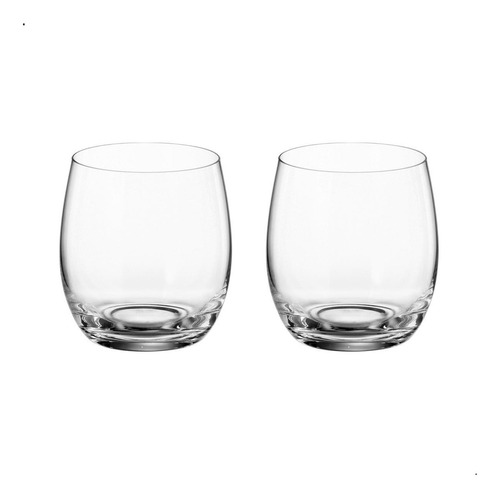 Jogo 2 Copos De Cristal Whisky 410 Ml Linha Mergus Bohemia