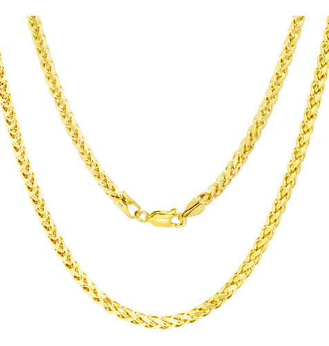 Cadena Espiga Oro 14k Kilates 55cm 3mm Italiano Unisex