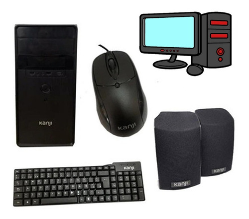 Kit De Gabinete Cyclo Para Pc + Mouse+teclado+parlante Kanji