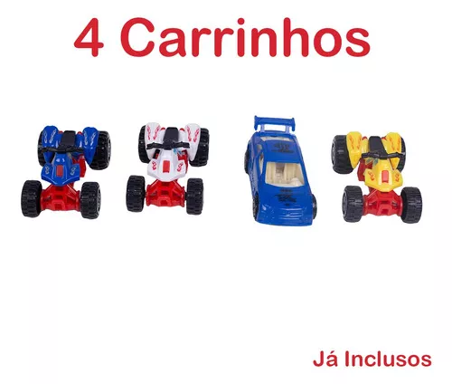 Pista De Carrinhos Brinquedo Corrida Infantil Com 6 Carros