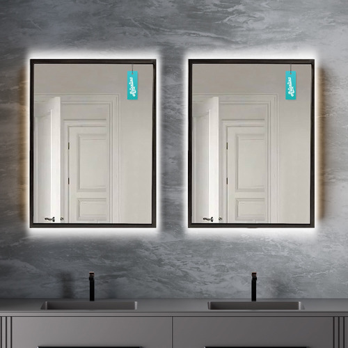Lampara Luz Led Pared Espejo Baño 80x60 Rectangular Moderno