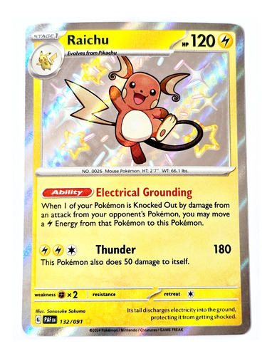 Paldean Fates Raichu (shiny) Pokemon Tcg