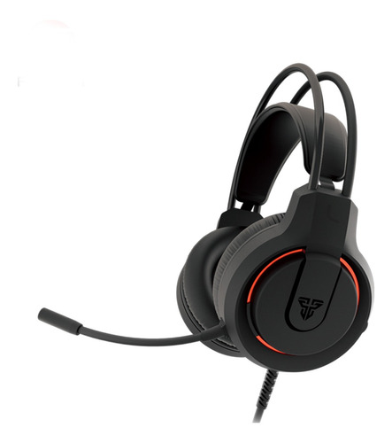 Auriculares flash Gamer Fantech Hq53, color negro y rojo, color negro