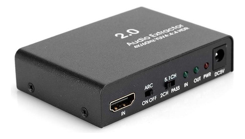 1x1 4k 60hz Hdmi 2.0 Extractor De Audio Digital Óptico Spli