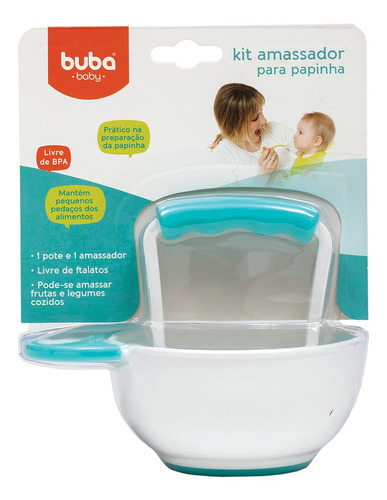 Kit Amassador Para Papinha Para Bebê Azul (0m+) Buba 09794