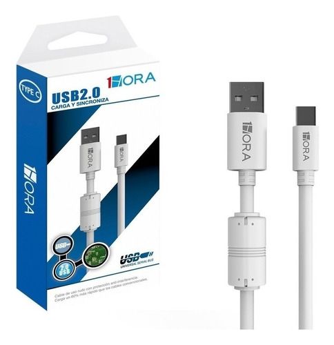 Cable Tipo C Usb-c A Usb 2.0 Rudo Carga Rapida 1hora 1.5m