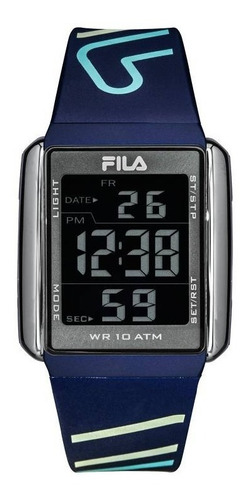 Reloj De Pulsera Fila Para Hombre 38-325-004 Azul Color del bisel Gris Color del fondo Negro