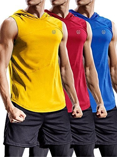 Neleus Workout Athletic Muscle Tank Con Capuchas Pack De 3