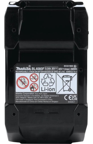 Bateria 40v 8ah Xgt Bl4080f Makita
