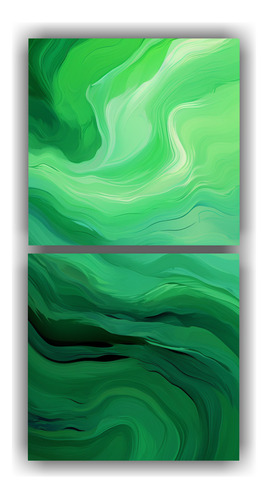 160x80cm Cuadros Abstractos Verdes Para Oficina, Decoración