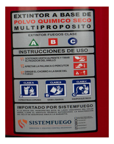 Extintor Para Fuego Pqs 6kg Abc Envio Gratis
