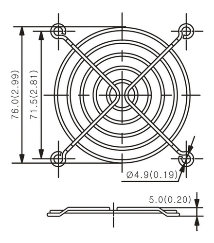 Imagen 2 de 4 de Rejilla Reja Metalica Bosser Para Cooler De 3 PuLG 80x80mm