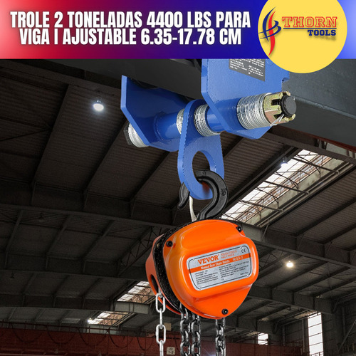 Trole 2 Toneladas Para Viga Ajustable 6.35-17.78 Cm Hb