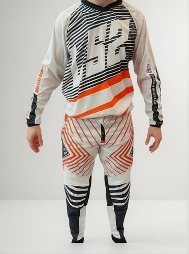 Equipo Conjunto Ls2 Motocross Ktm Orange/white - Fas Motos