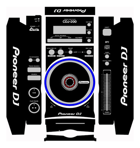 Kit Adesivos Skin P/ Cdj-200 Pioneer Personalizado Cdj 200