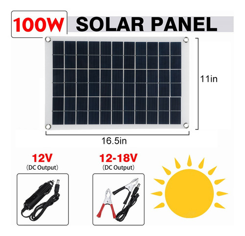 Controlador De 100 A Y Kit De Panel Solar Portátil De 100 W