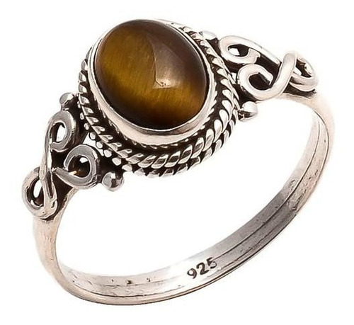 Tiger Eye Ring 925 Sterling Silver Ring Para Mujeres - Tamao