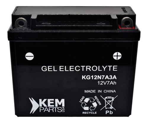 Bateria De Moto Kem Parts Gel 12n7a-3a Medida 149x60x130mm