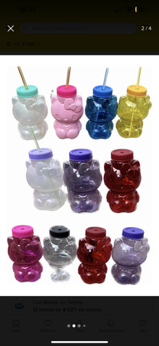 10 Vaso Hello Kitty Con Popote, Kittychela, 1 L