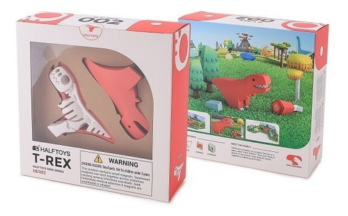 Muñeco Encastre Magnético + Diorama Half Toys T- Rex Wabro