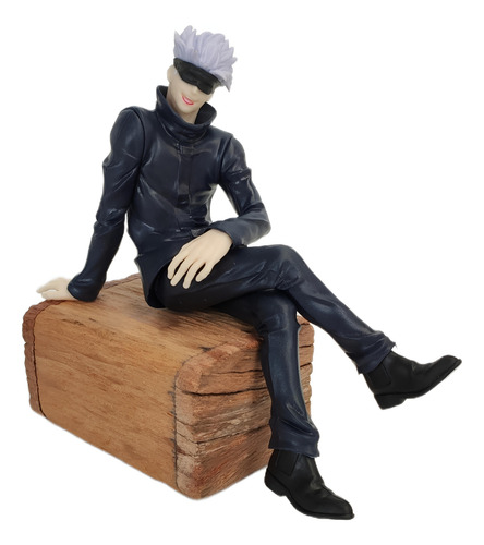 Boneco Satoru Gojo Jujutsu Kaisen + Caixa De Madeira