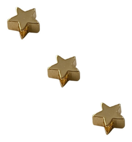 Separador Estrella 4mm En Chapa De Oro , 50 Pzas , 10grs