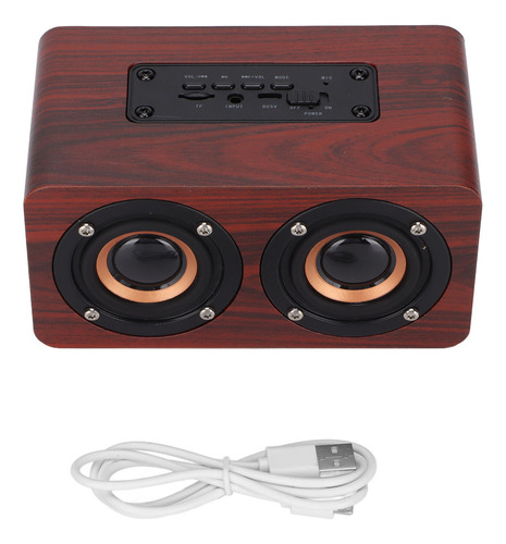 Parlante Bluetooth De Madera Subwoofer Inalámbrico Retro Aux