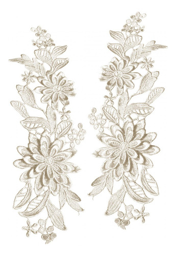 2 Uds Apliques De Encaje Bordado De Flores Apliques Bordados