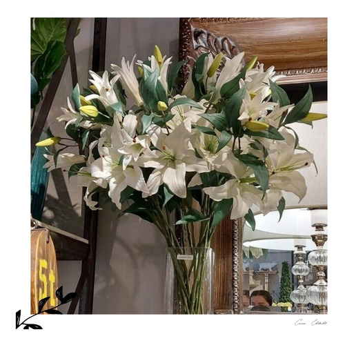 Vara Alta De Flor Artificial Lirio O Lilium | Blanco | MercadoLibre