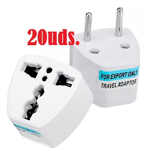 Pack X20 Adaptador Enchufe Americano Europeo A Nacional