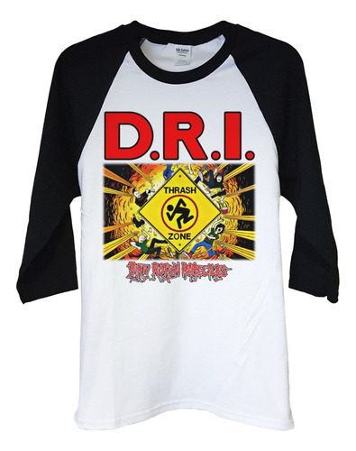 Polera Raglan 3/4 Dri Thrash Zone Metal Abominatron