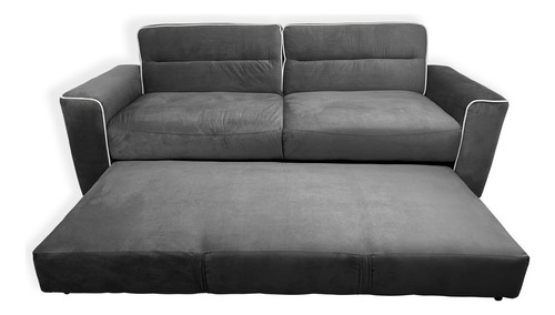 Sofá Cama Sillón Sala Hogar Minimalista 3 Posiciones Gris Liso