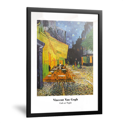 Cuadro Terraza De Café Por La Noche Van Gogh Enmarcado 20x30