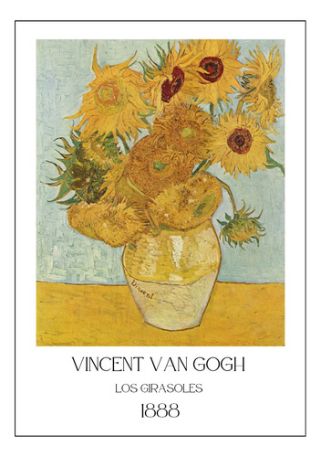 Vincent Van Gogh Los Girasoles Impresión 48x33cm