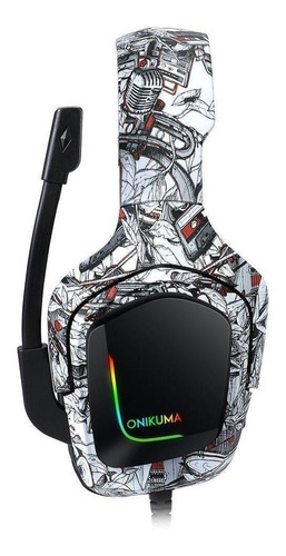 Imagen 4 de 4 de Audífonos gamer Onikuma K20 camuflaje blanco con luz rgb LED