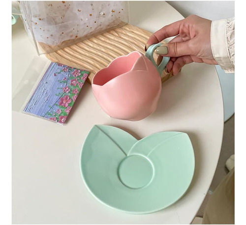Taza Tulip: Bonita Taza De Café Con Forma De Tulipán De Cerá