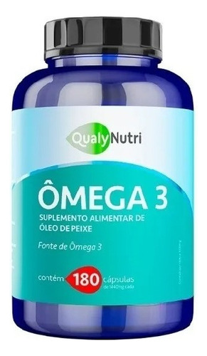 Omega 3 1000mg Qualynutri 180 Capsulas Oleo De Peixe 