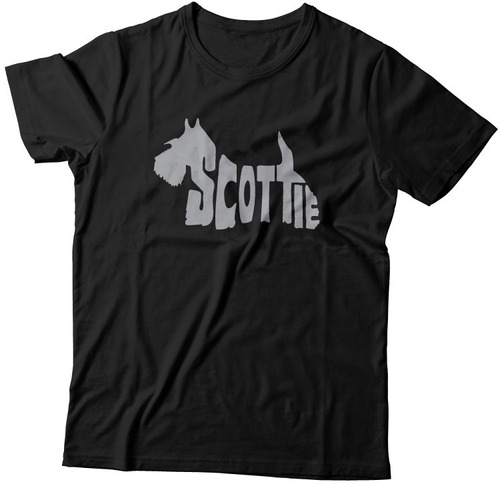 Playera Scottish Terrier Letras Gris Ropa Perro Scottish