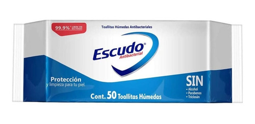 Imagen 3 de 5 de Toallitas Desinfectantes Escudo Con 50 Toallas Elimina 99.9%