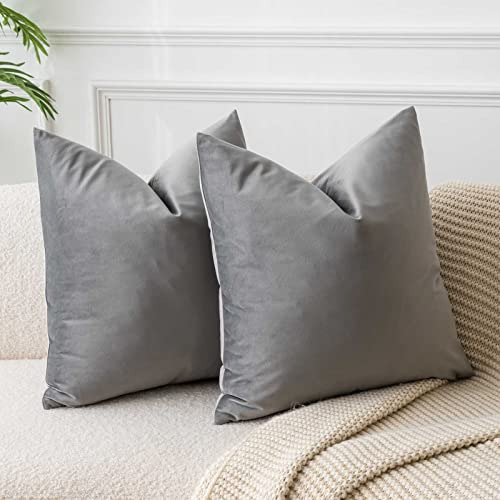 Juspurbet Gris Terciopelo Tira Fundas De Almohada Sl11k